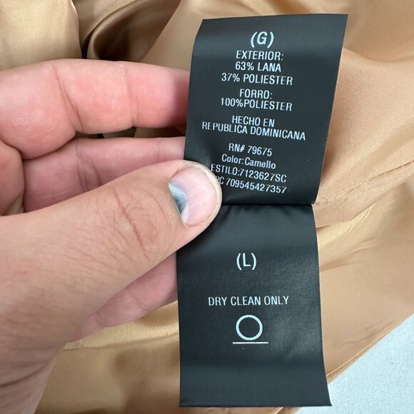 London Fog Womens Camel Double-Breasted Wool Blend Peacoat Size Large - Picture 6 of 7